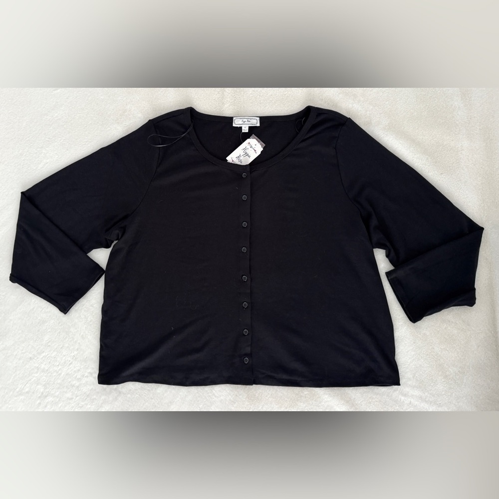 Hippie Rose Black Button Down Cardigan, Size 3X - NWT - Picture 5 of 9